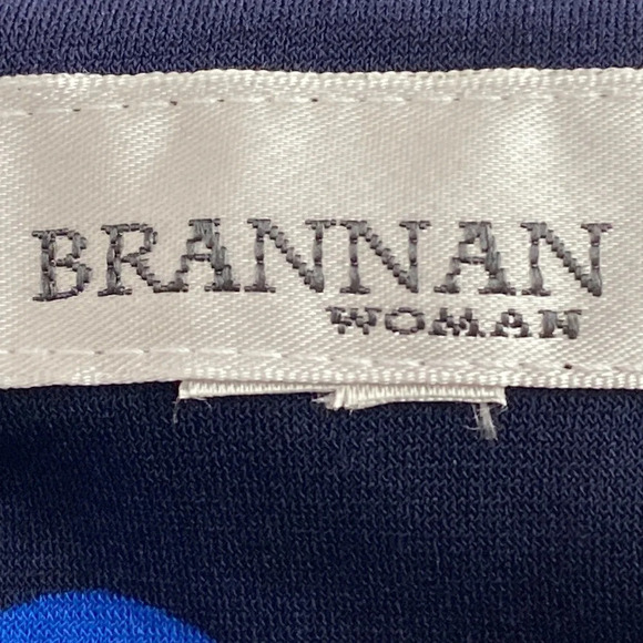 Brannan Woman Navy Blue V-Neck Belted Cap Sleeves Polka Dot Dress Plus Size 16 - Picture 7 of 9